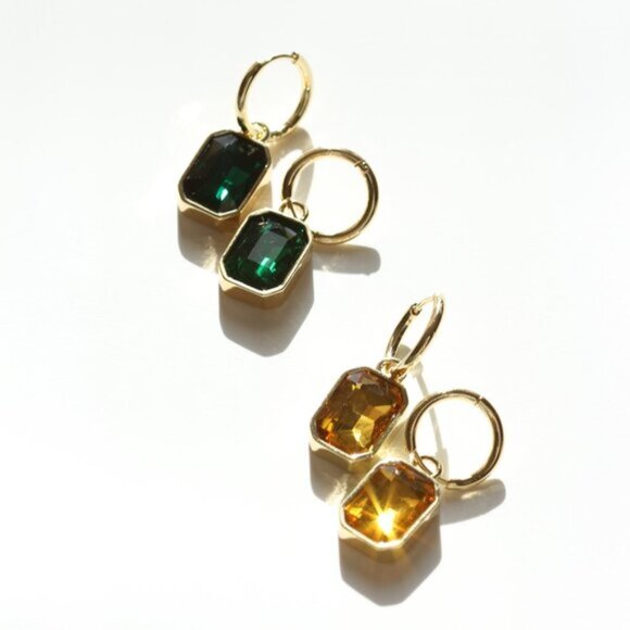 Anthropologie Jewelry - 14K Gold Filled Gem Earrings
